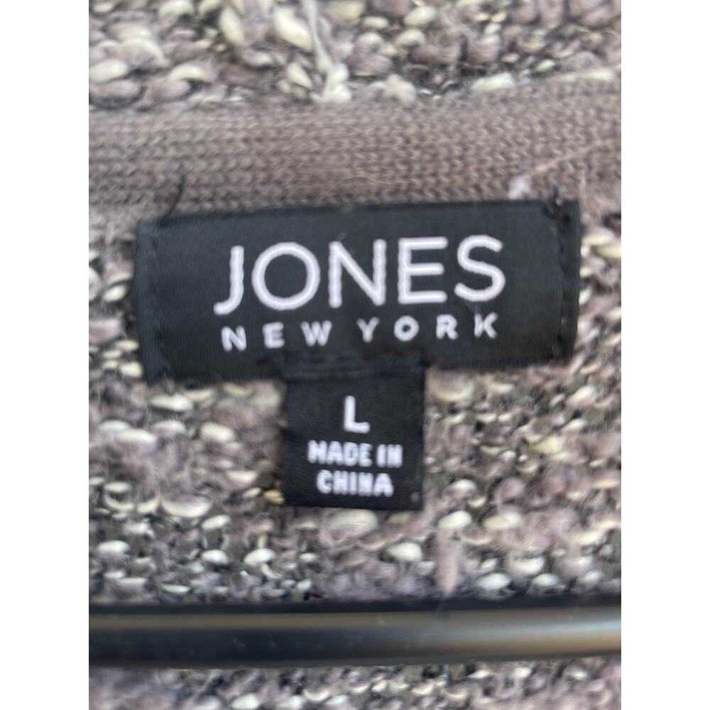 gray Jones New York Sweater Vest with ruffle front L - Picture 3 of 5